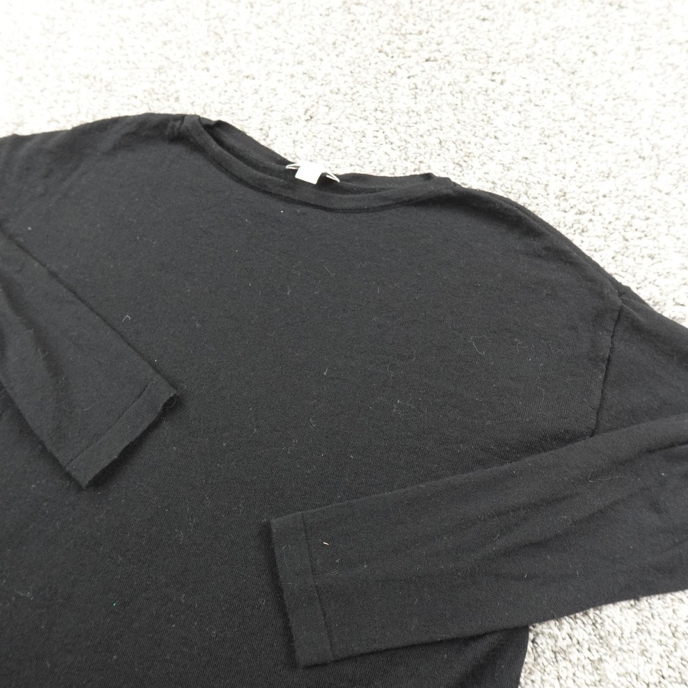 J Jill‎ Sweater Womens XS Black Merino Wool Crewneck Pullover Knit Cozy Soft Top
